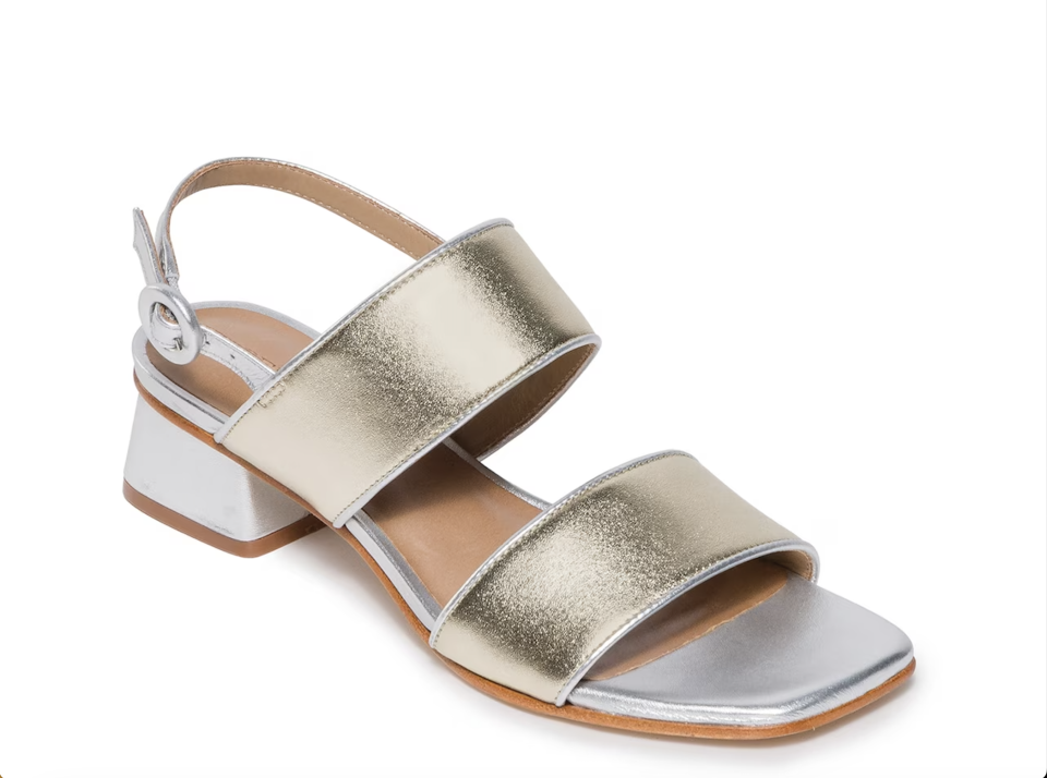 Bernardo Jasper Sandal in multicolor metallic leather.