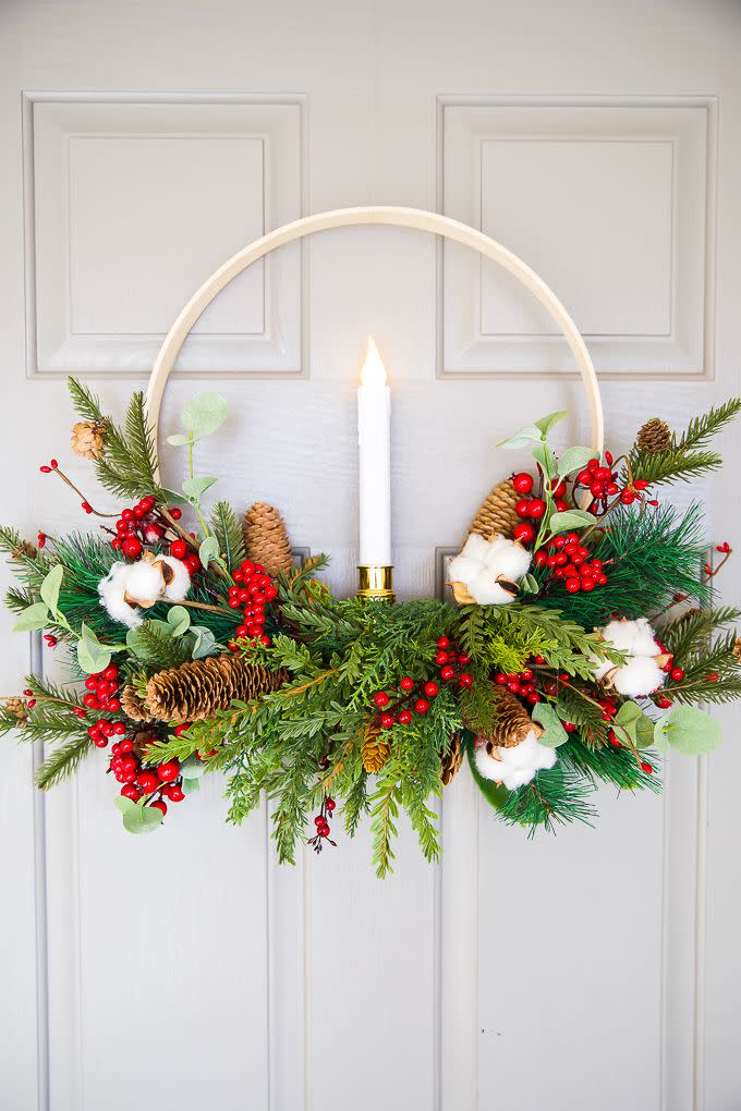 diy christmas door decoration candle wreath