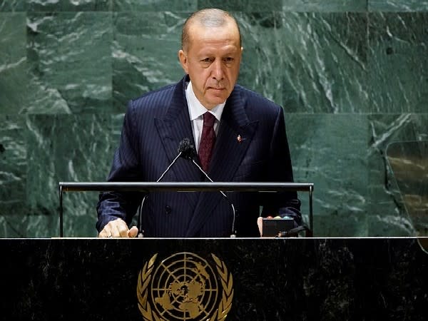 Turkish President Tayyip Erdogan addressed the 76th Session of the UN General Assembly in New York City, US, on September 21. (Photo Credit: Reuters)