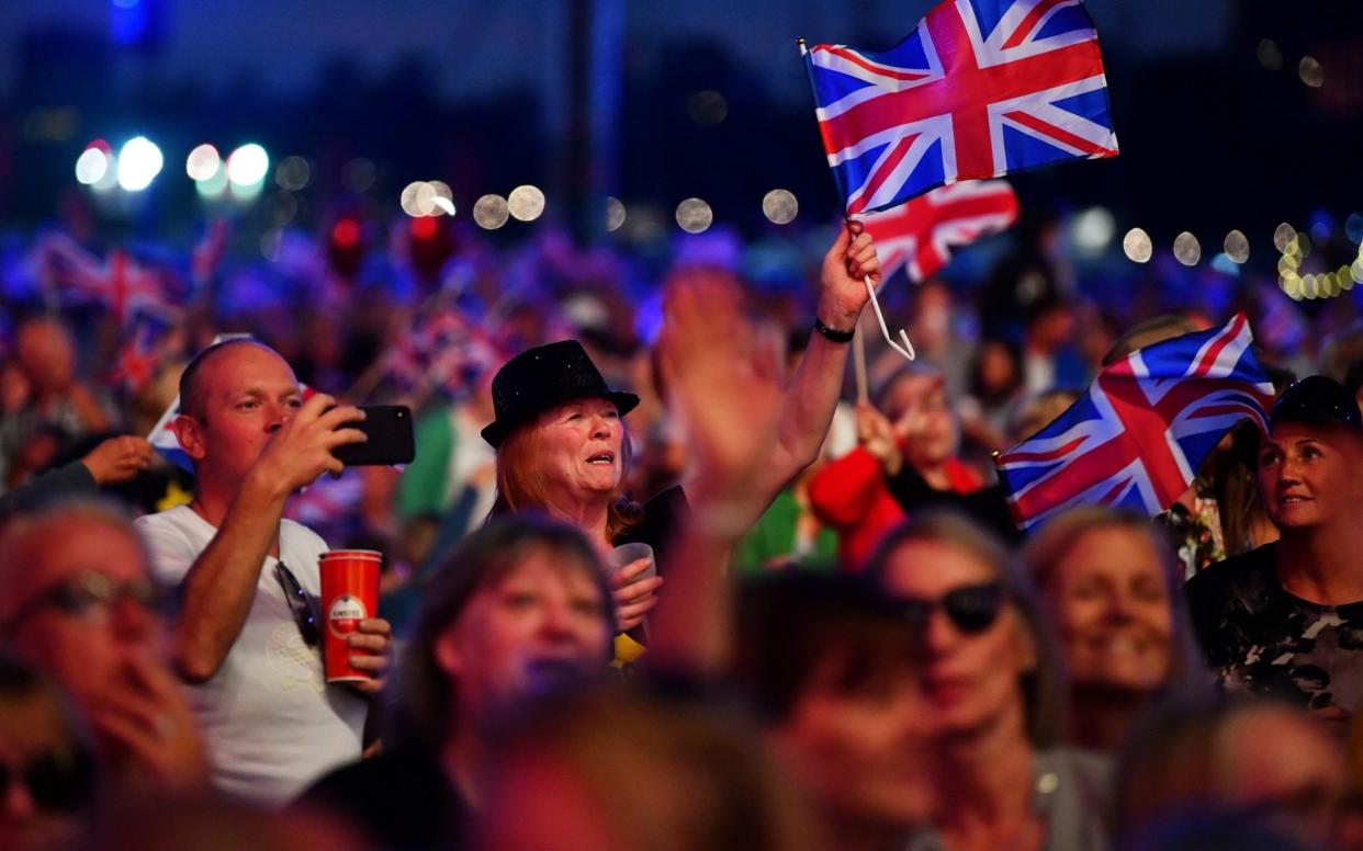 Revellers wave British flags as they enjoy The Last Night of the Proms - DYLAN MARTINEZ /REUTERS 