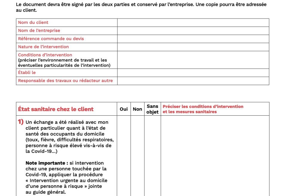 Le premier point concerne l'état de santé des occupants du domicile