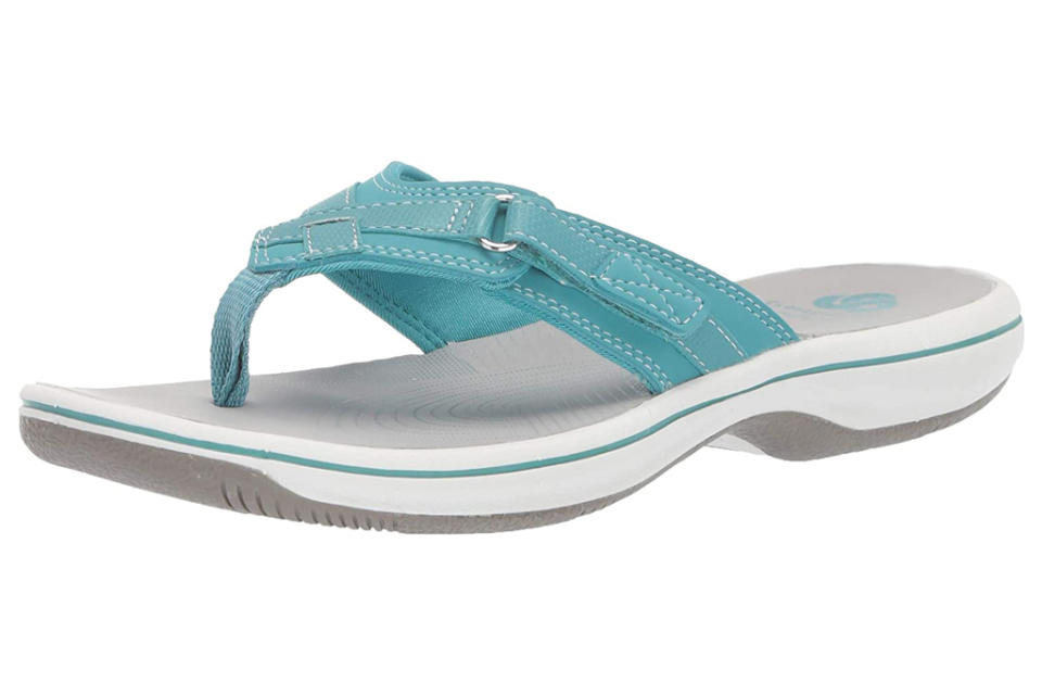 Clarks, teal sandals