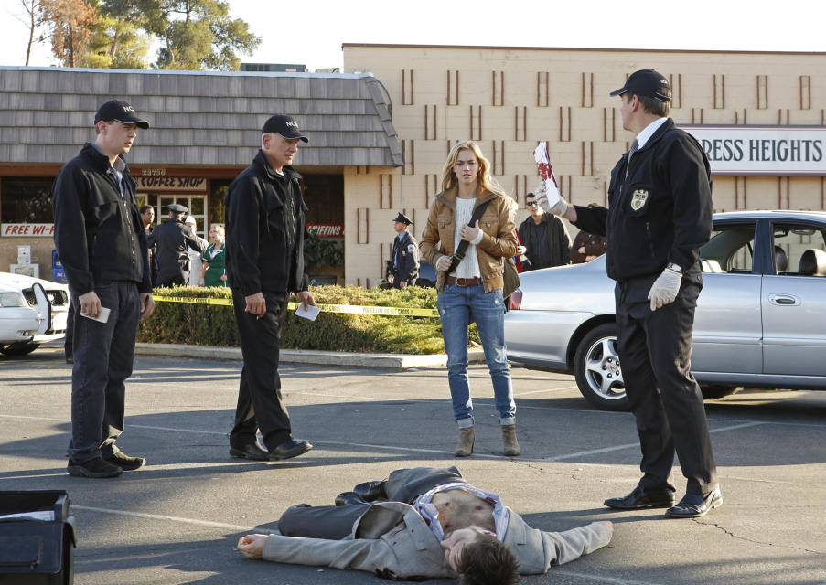 Sean Murray, Mark Harmon, Emily Wickersham, and Michael Weatherly in "NCIS"