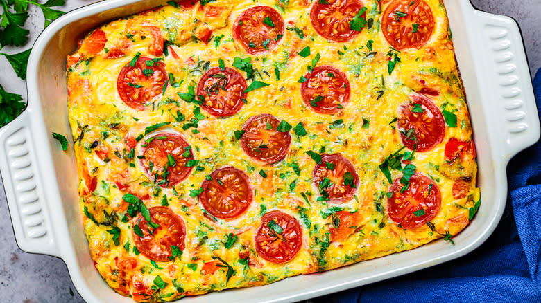 frittata in baking dish