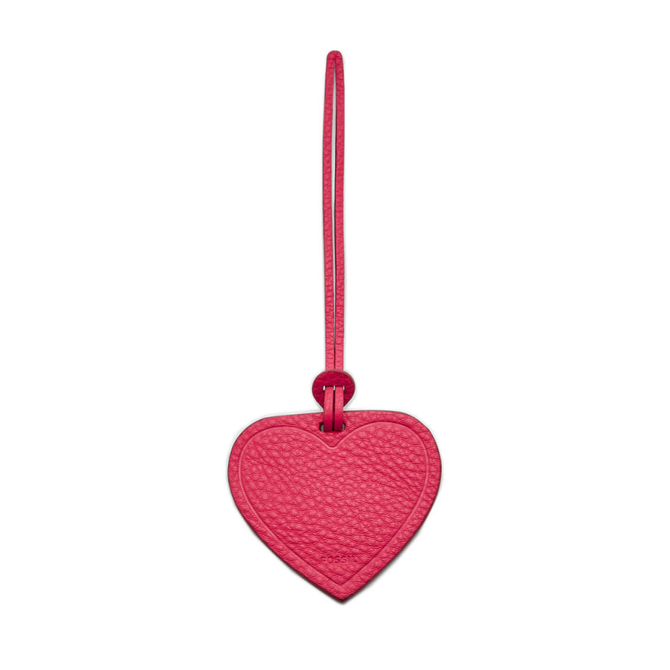 <p><a rel="nofollow noopener" href="https://www.fossil.com/us/en/gifts/heart-bag-charm-sku-SL6893661C.html" target="_blank" data-ylk="slk:Pink Leather Heart Bag Charm;elm:context_link;itc:0;sec:content-canvas" class="link "><i>Pink Leather Heart Bag Charm</i></a><i>, FOSSIL, $24</i></p>
