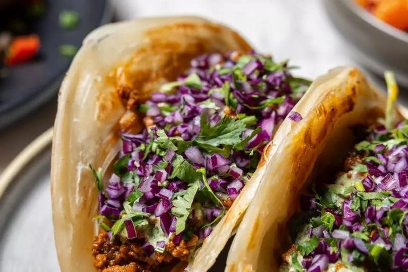 Mutton Keema Tacos, with a spicy minced mutton served inside a soft shell paratha naan taco, are a new addition to the menu