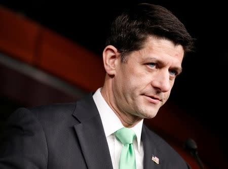 Speaker of the House Paul Ryan (R-WI) speaks to the media on Capitol Hill in Washington, U.S., March 16, 2017. REUTERS/Joshua Roberts