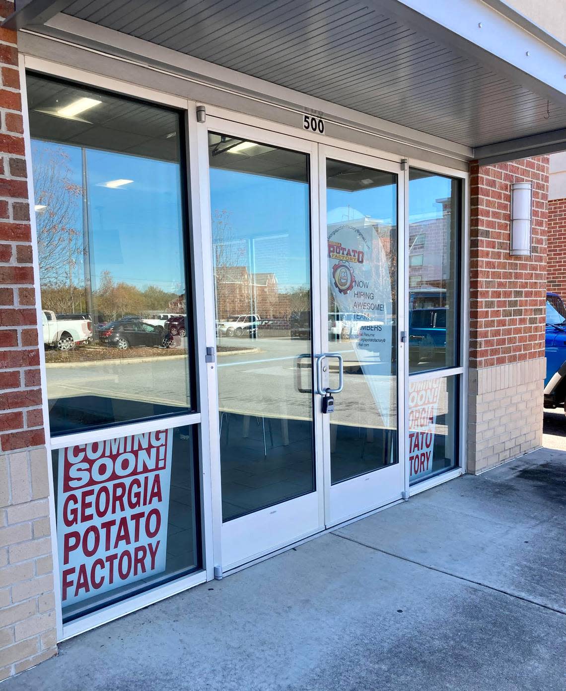 A new restaurant, the Georgia Potato Factory, to open soon at at 1530 Mercer University Drive, Suite 500, in the former Glazed Donuts location in Mercer Landing in Macon.