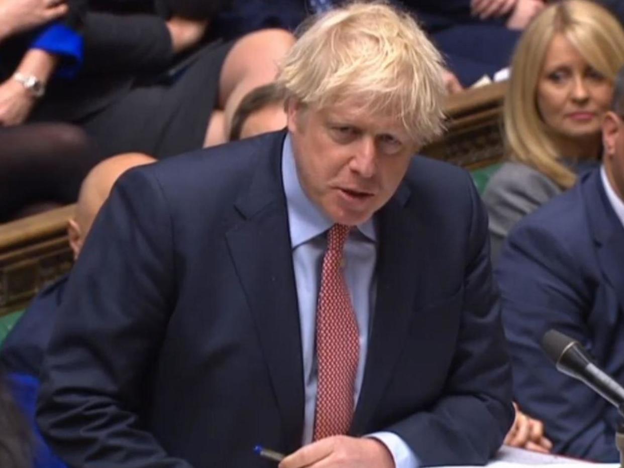 Boris Johnson speaking into Commons on 29 January 2020, Parliament TV: Parliament tv