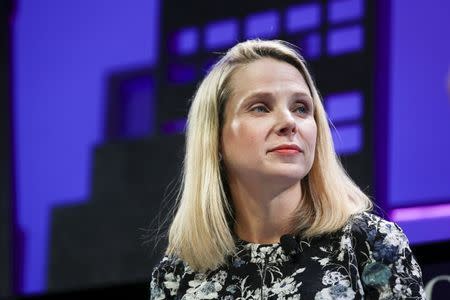 Marissa Mayer, President and CEO of Yahoo, participates in a panel discussion at the 2015 Fortune Global Forum in San Francisco, California November 3, 2015. REUTERS/Elijah Nouvelage