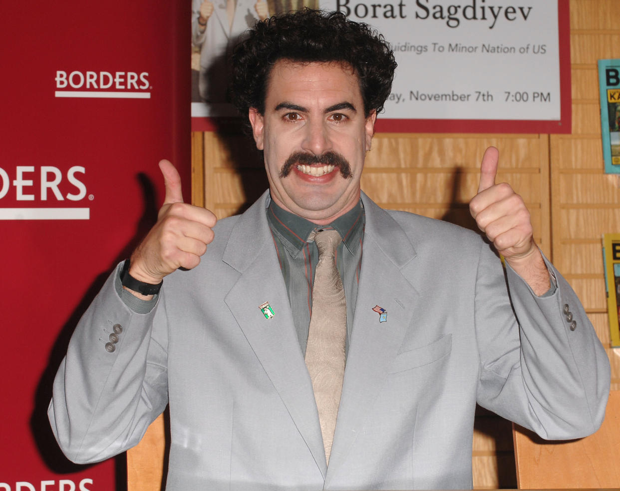 WESTWOOD, CA - NOVEMBER 07:  Sacha Baron Cohen aka Borat attends his book signing at Borders Book Store on November 7, 2007 in Westwood, California.  (Photo by Steve Granitz/WireImage) 