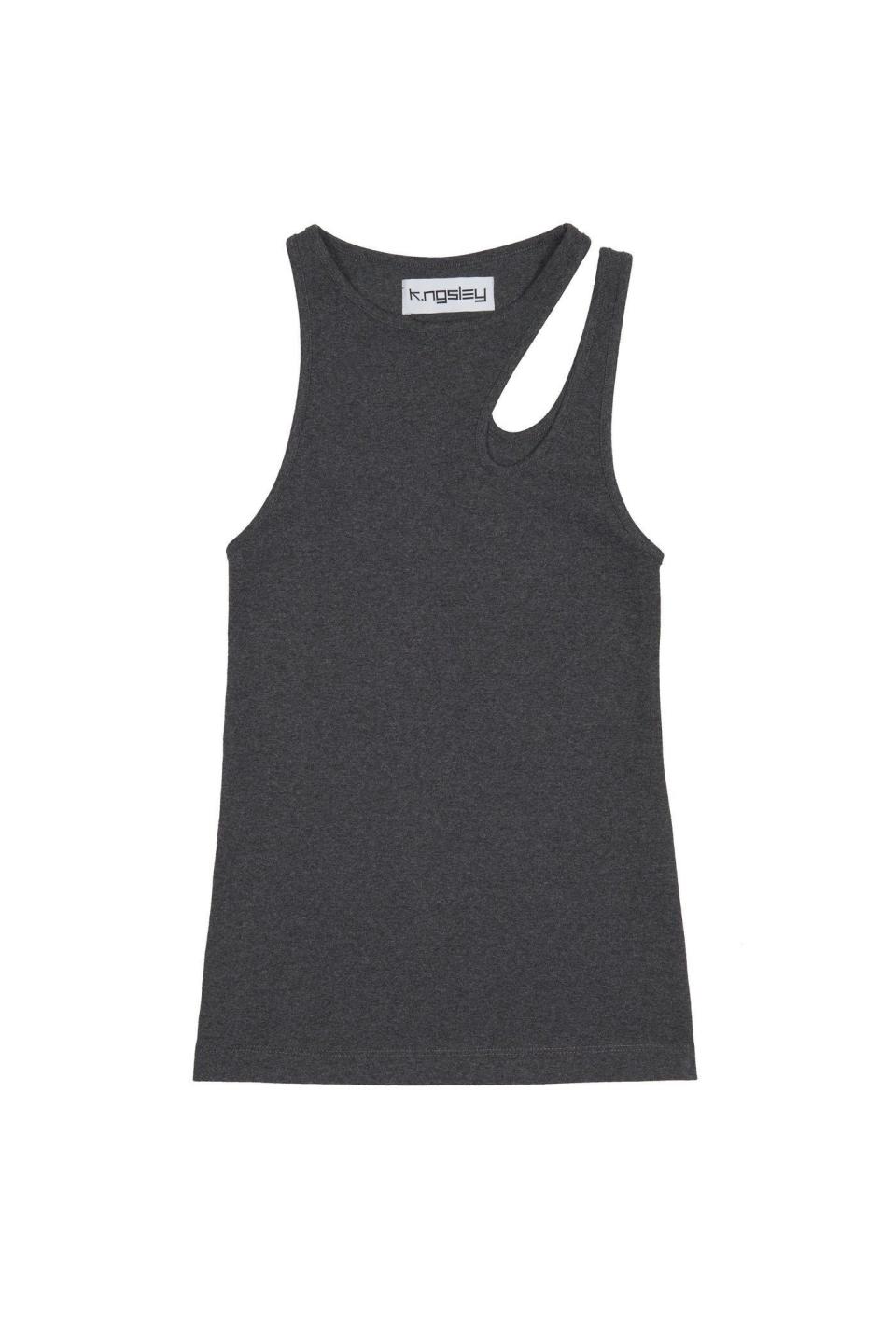 4) Grey "Romain" Ribbed Tank