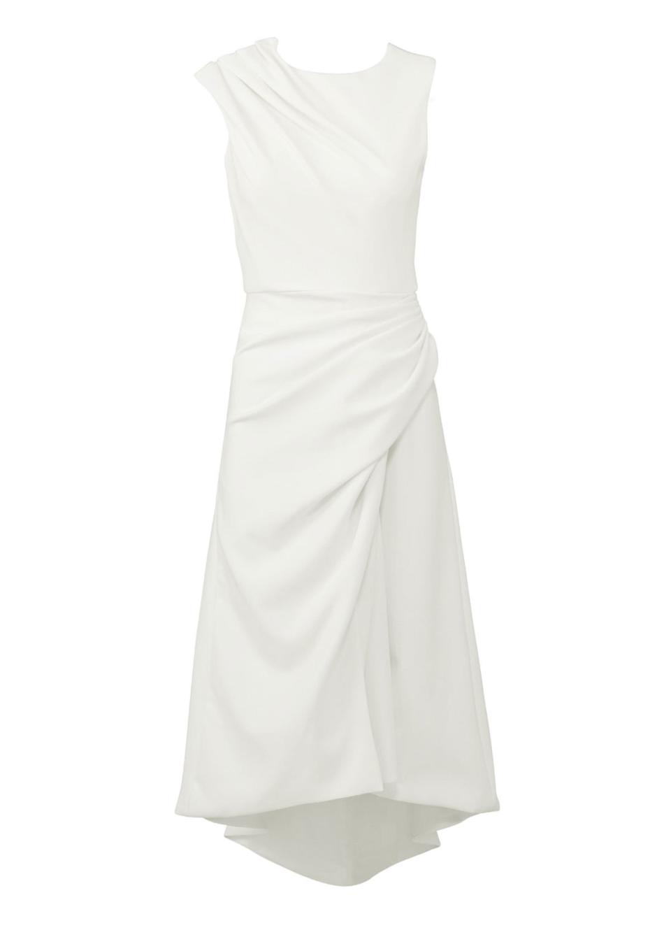 Christian Siriano Ivory Draped Dress