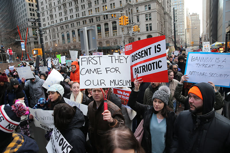 Protests against Trump’s travel ban hit the streets of NYC