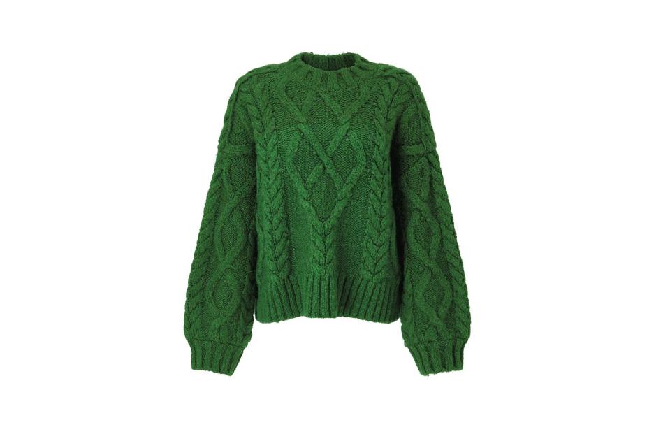 F&F Green Cable Knit Jumper, £22