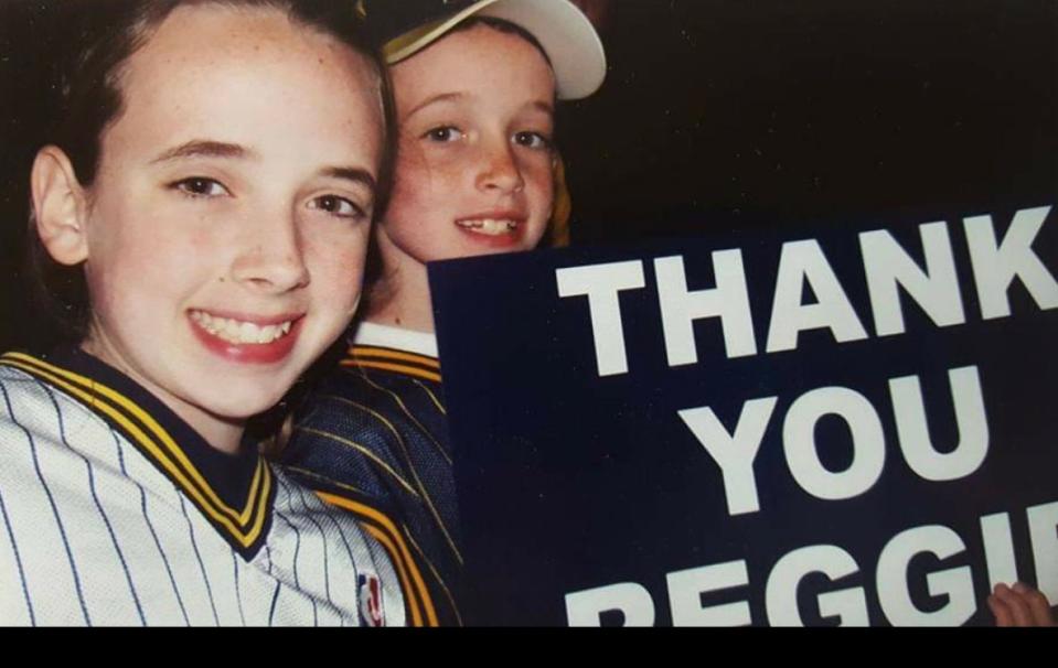 Willie and Becky Smith's children Jason and Jaclyn at Reggie Miller's final regular season game in May 2005.