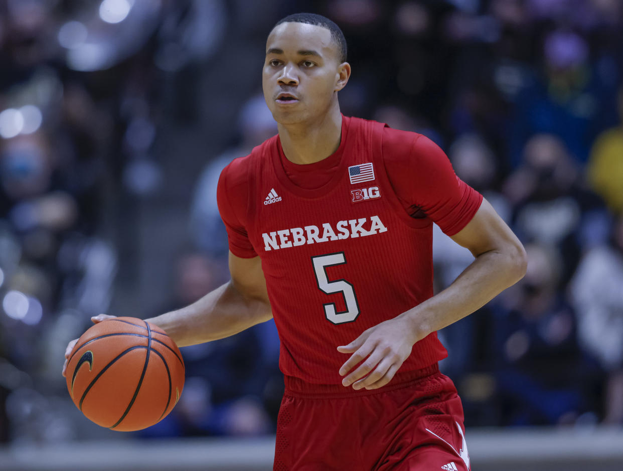 Nebraska's Bryce McGowens fits the mold of guards with size who can guard multiple positions on the perimeter and could be a sleeper in the NBA draft. (Michael Hickey/Getty Images)