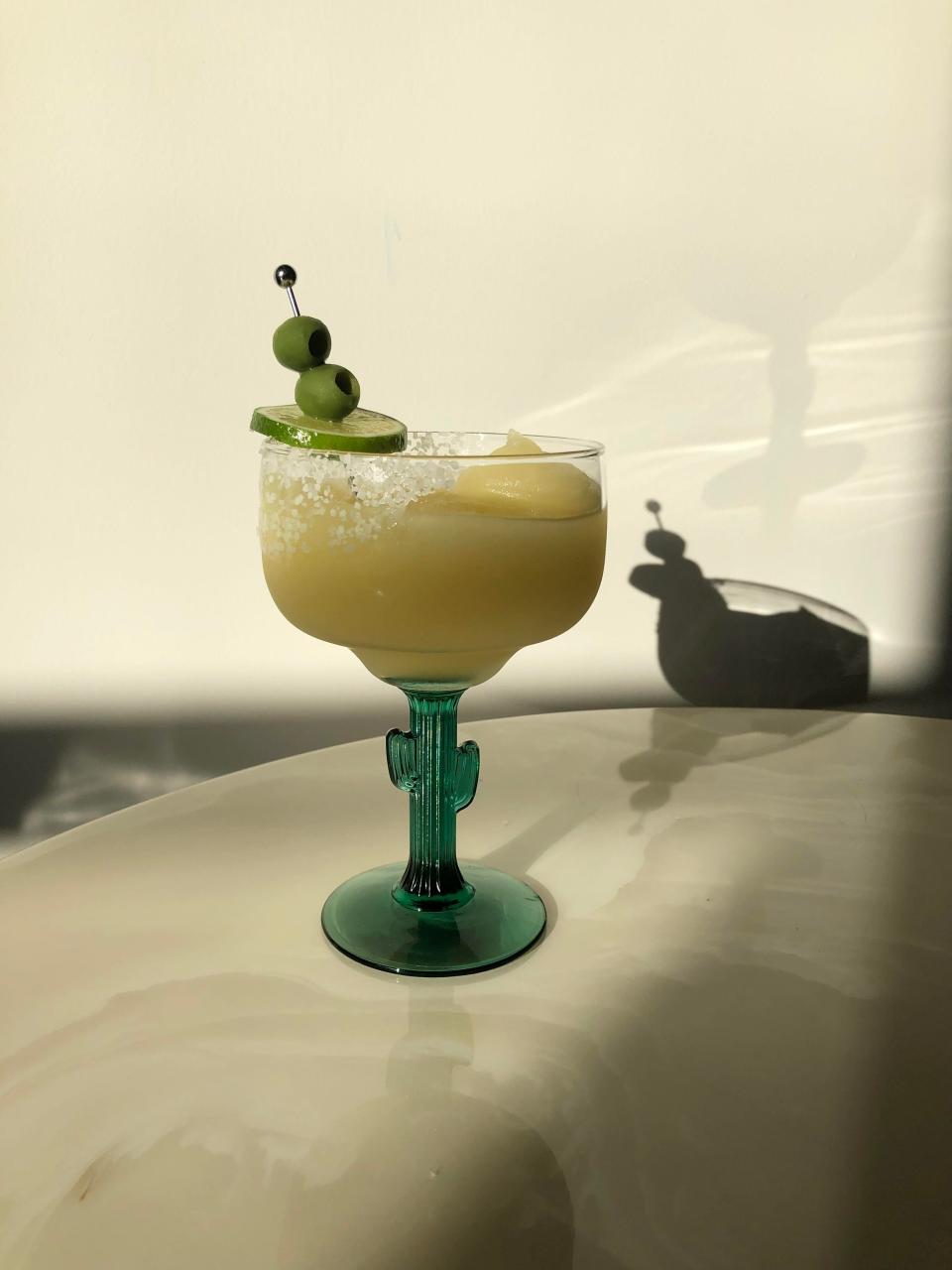 Holiday's Mexican martini comes in a cute cactus glass.