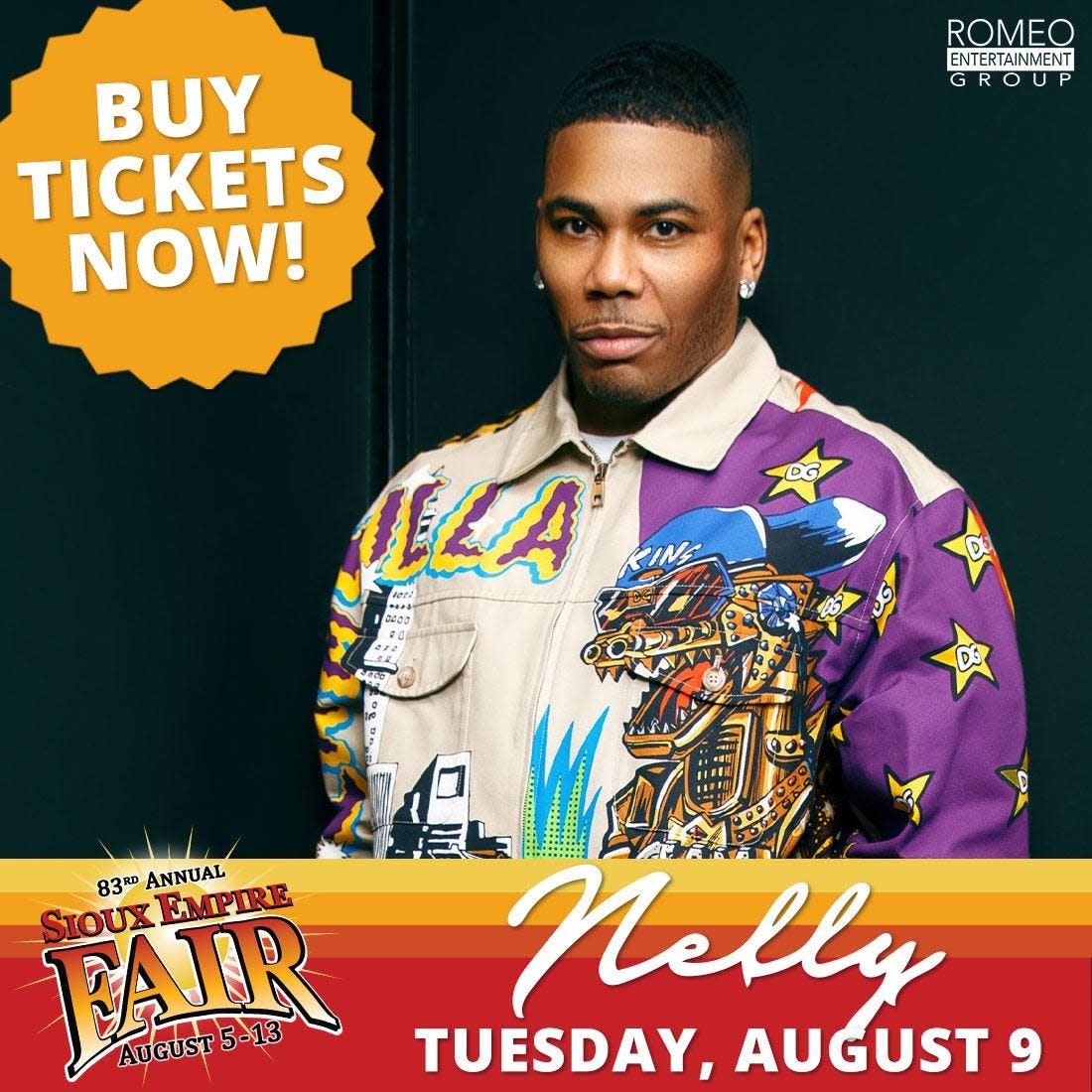Nelly will perform at the 2022 Sioux Empire Fair on August 9.