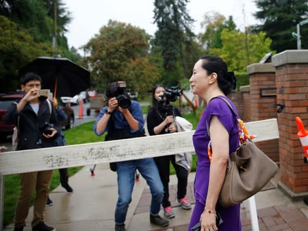 Huawei Technologies Chief Financial Officer Meng Wanzhou leaves her home to appear in British Columbia supreme court