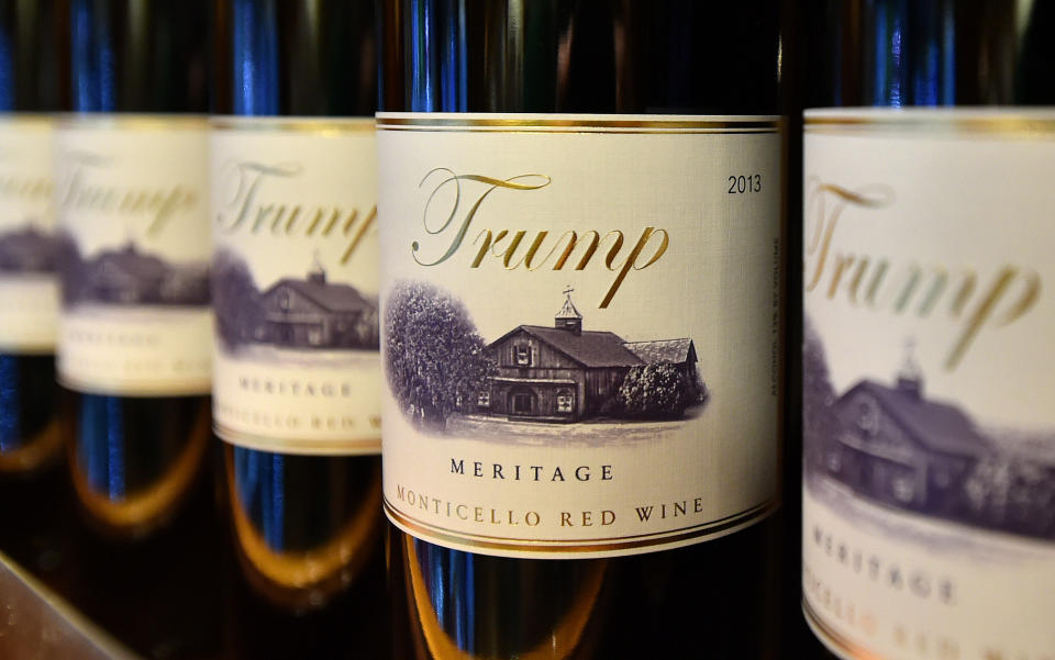 Trump brand wine is seen inside the Trump International Hotel in Las Vegas, Nevada on Feb. 23, 2016. (Photo: JOSH EDELSON via Getty Images)