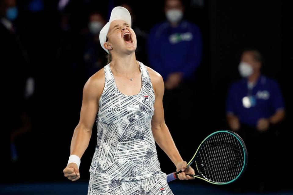 Ashleigh Barty celebrates her victory (AP)