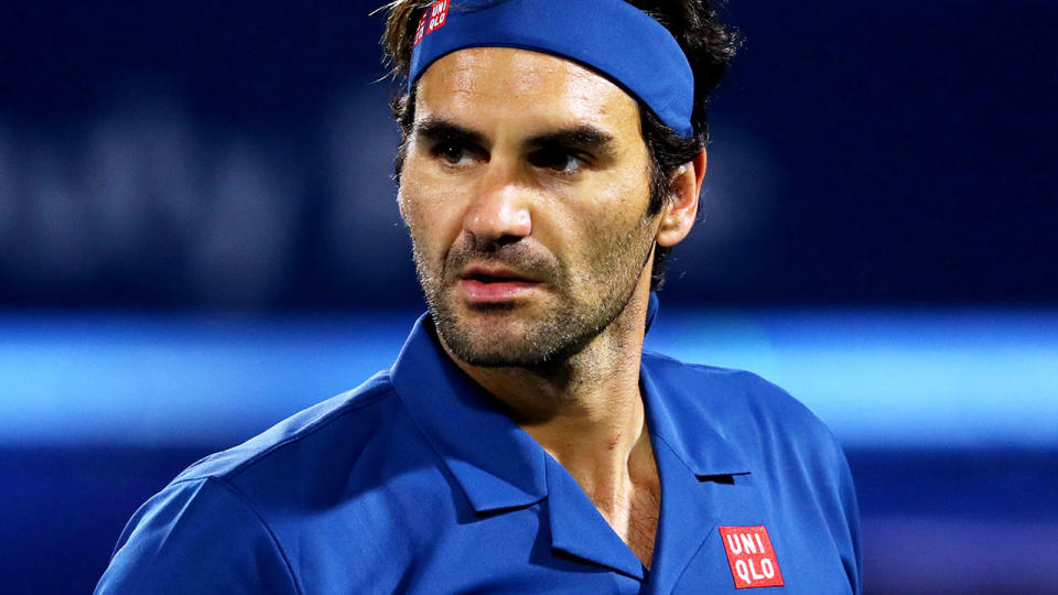 Roger Federer cut a frustrated figure. (Photo by Francois Nel/Getty Images)