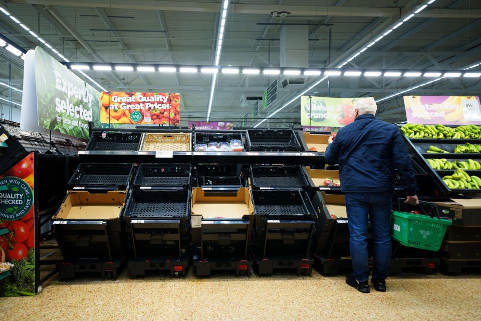 Brexit is linked to shortages of fruit and vegetables in supermarkets.  (Photo by John Soper/Xinhua via Getty Images)