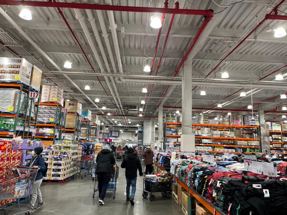 Aisles at Costco in New York City.