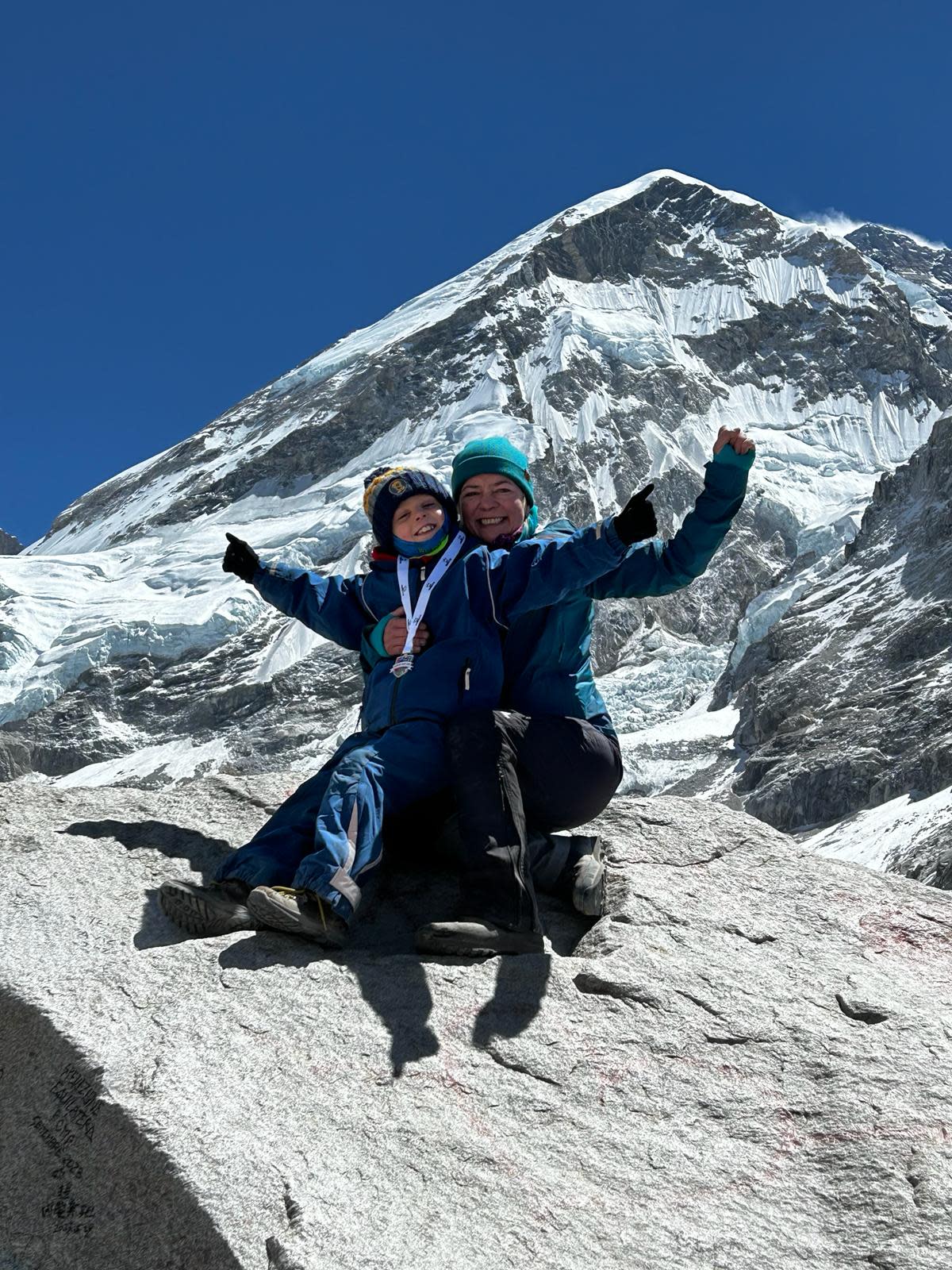 Frankie McMillan made it to Everest base camp with his mother Basia (Basia McMillan/PA)