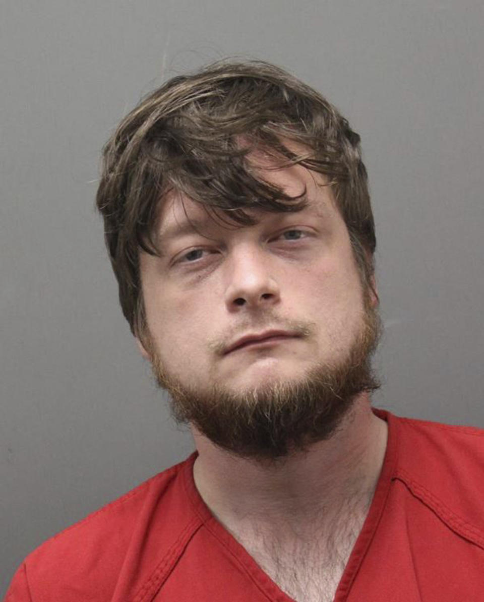 This booking photo provided by Loudoun County, Va., Sheriff's Office shows Alan Colie. Colie faced a preliminary hearing Wednesday, May 3, 2023, on charges that he shot and wounded Tanner Cook, 21, who operates a YouTube channel called “Classified Goons” and had targeted Colie for his latest prank. (Loudoun County Sheriff's Office via AP)