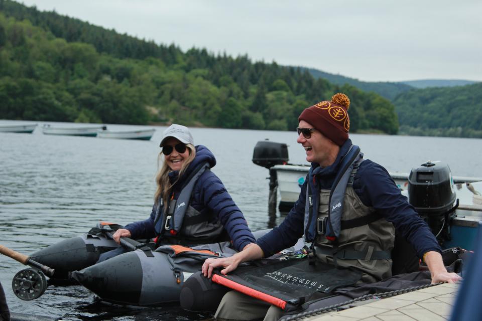 Float tube fishing at the local fisheries - Dan & Helen's Pennine Adventure (Channel 5)