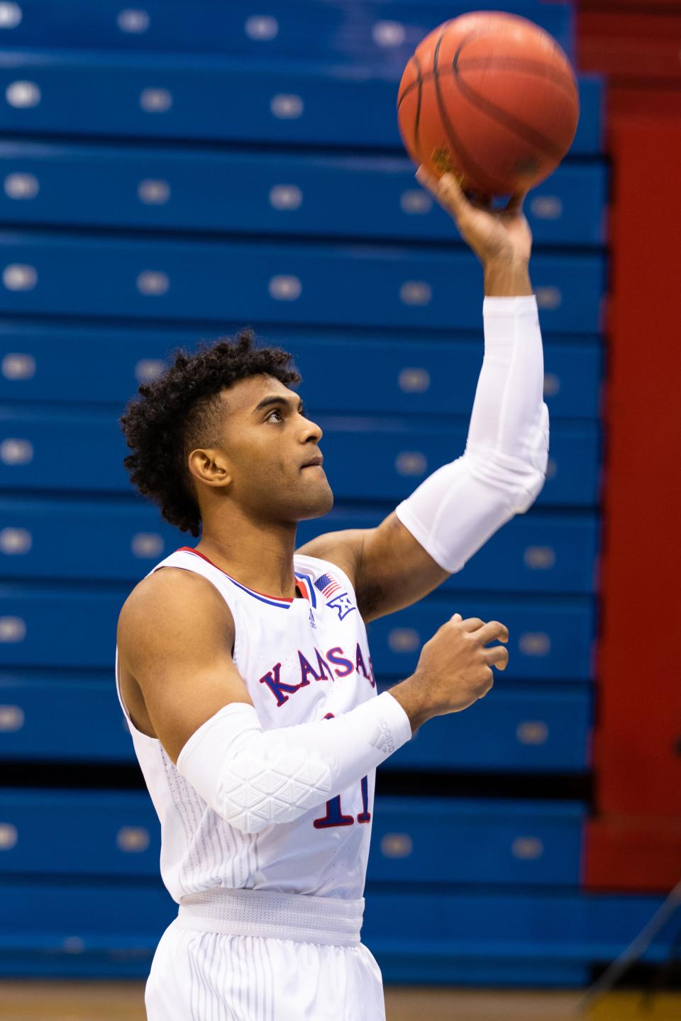 Kansas super-senior Remy Martin during media day at Allen Fieldhouse on Nov. 2, 2021.