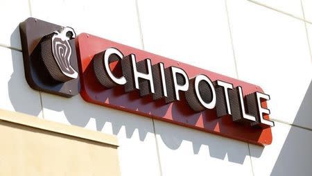 The sign of a Chipotle restaurant is pictured in Pasadena, California October 17, 2012. REUTERS/Mario Anzuoni
