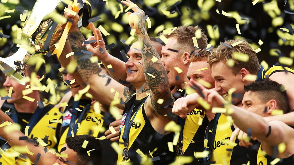 The AFL is deviating from tradition for the 2020 grand final, with Brisbane to host the match at the Gabba, kicking off at 6:30pm local time. (Photo by Mark Metcalfe/AFL Photos/via Getty Images )