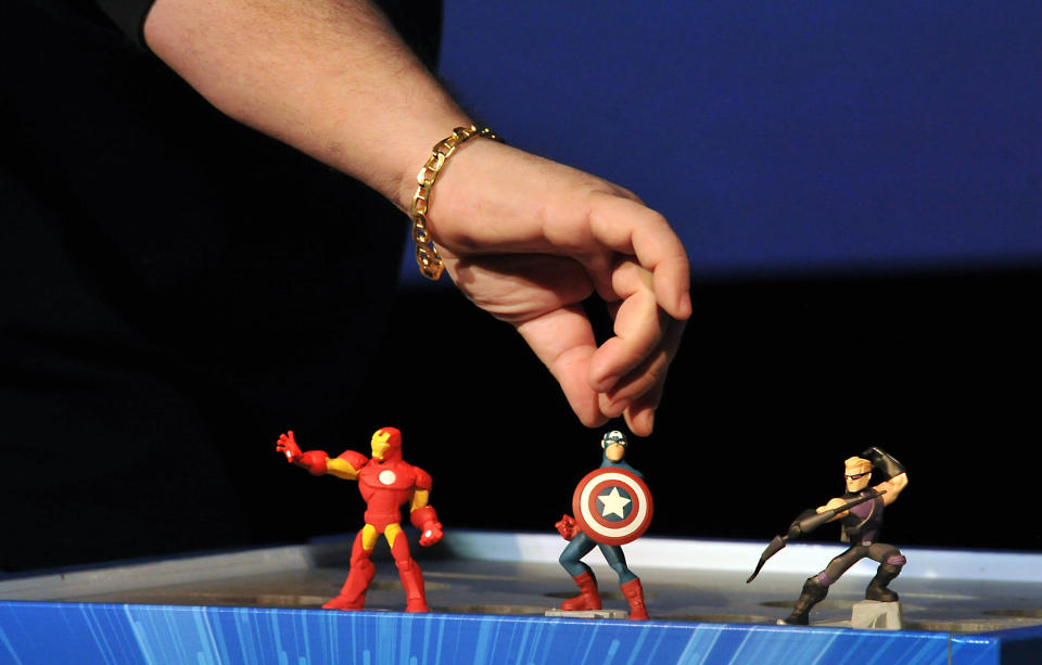 Marvel Chief Creative Officer Joe Quesada introduces the Marvel characters at Disney Infinity 2.0 launch at Pacific Theatres Cinerama Dome on Wednesday, April 30, 2014 in the Hollywood section of Los Angeles. (Photo by Katy Winn/Invision/AP)