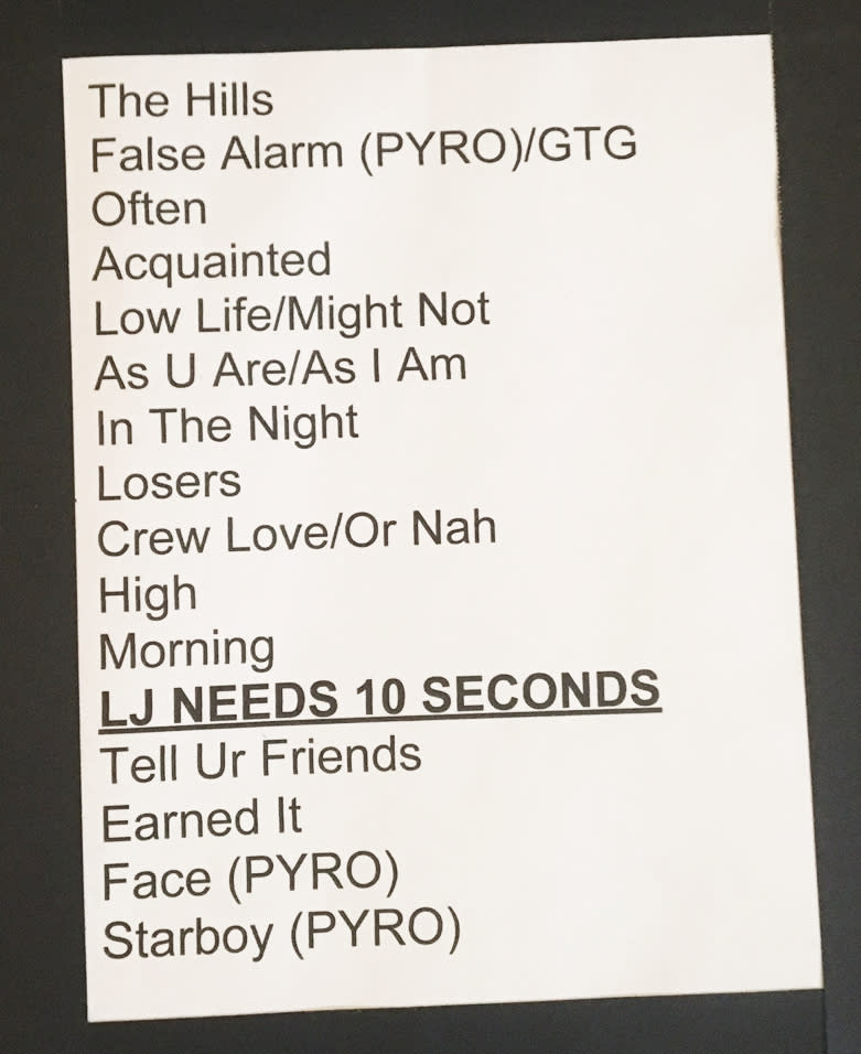 The Weeknd's Voodoo festival setlist