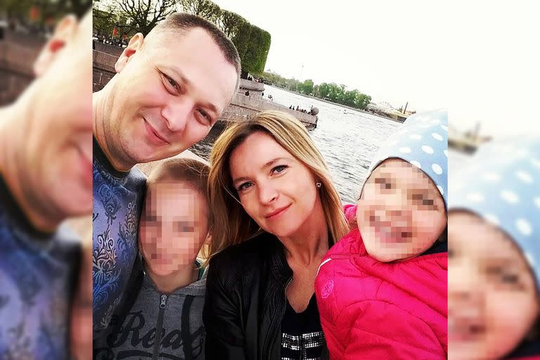 El coronel ruso Vadim Boyko y su familia