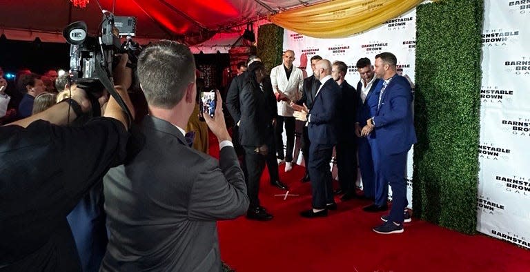 Aaron Rodgers with several current and former Green Bay Packers hit the red carpet at the 2024 Barnstable Brown Derby Eve Gala, May 3, 2024.
