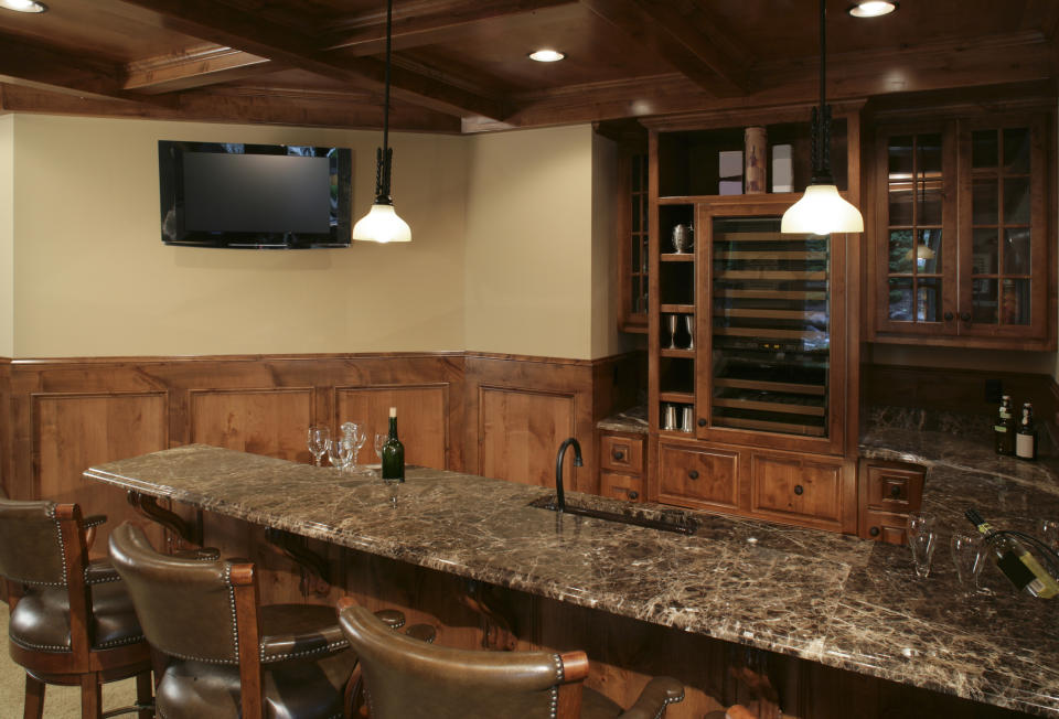 A basement bar