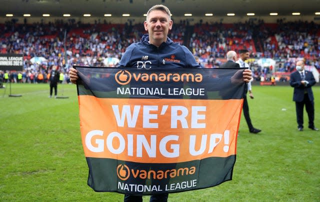 Hartlepool boss Dave Challinor celebrates promotion