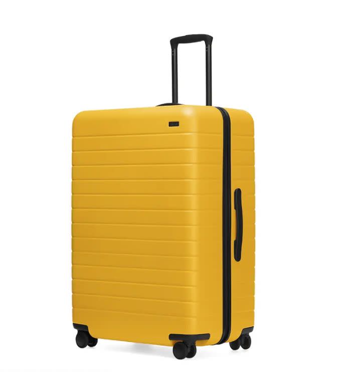 This is <a href="https://fave.co/2F2Mdrf" target="_blank" rel="noopener noreferrer">Away's biggest suitcase</a>, ideal for three or more weeks of travel. The two-sided design is perfect for keeping clothes on one side, and shoes and toiletries on the other. There&rsquo;s a built-in compression pad to flatten clothes and laundry bag to isolate the dirty ones. It has a TSA-approved combination lock and 360-degree wheels for easy gliding. <a href="https://fave.co/2F2Mdrf" target="_blank" rel="noopener noreferrer">Normally $295, find The Large on sale at Away</a>, depending on color. Details below: <br /><br /><strong><a href="https://fave.co/2F2Mdrf" target="_blank" rel="noopener noreferrer">15% Off</a>: </strong>Black, Plum, Sea Green, Canary, Green<br /><strong><a href="https://fave.co/2F2Mdrf" target="_blank" rel="noopener noreferrer">30% Off</a>: </strong>Navy, Cherry, Asphalt, Coast, Blush,Violet<br /><strong><a href="https://fave.co/2F2Mdrf" target="_blank" rel="noopener noreferrer">50% Off</a>: </strong>Amethyst, Minted, Waterfront, Amber, Glade, Peak, Rally, Jewel Blue, Halo, Moonstone, Jade, Brick, Sky, Sand, Sandbar, White