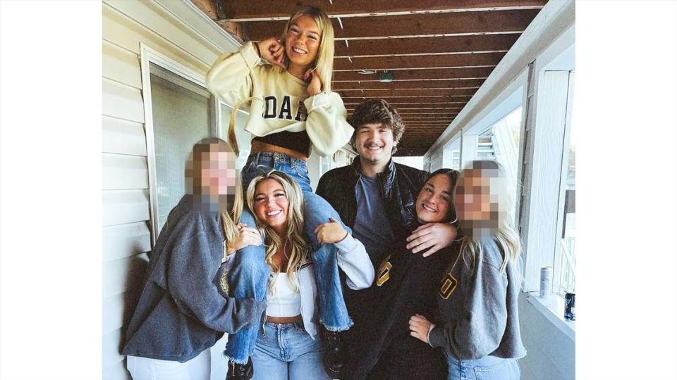 Four University of Idaho students were stabbed to death at an off-campus house on King Road in Moscow on Nov. 13, 2022. The victims were seniors Madison Mogen, top left, and Kaylee Goncalves, lower left, freshman Ethan Chapin, center, and junior Xana Kernodle, right. Provided by Alivea Goncalves