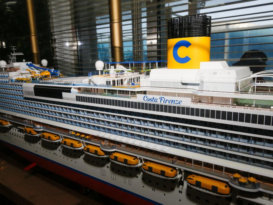 close-up of Carnival Firenze ship model