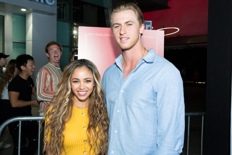 HOLLYWOOD, CALIFORNIA - SEPTEMBER 12:  Vanessa Morgan and Michael Kopech attend the Premiere Of Neon And Refinery29's "Assassination Nation" at ArcLight Hollywood on September 12, 2018 in Hollywood, California.  (Photo by Greg Doherty/Getty Images)