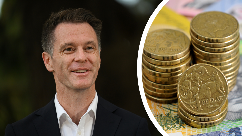 Labor leader of NSW Chris Minns and Australian money.