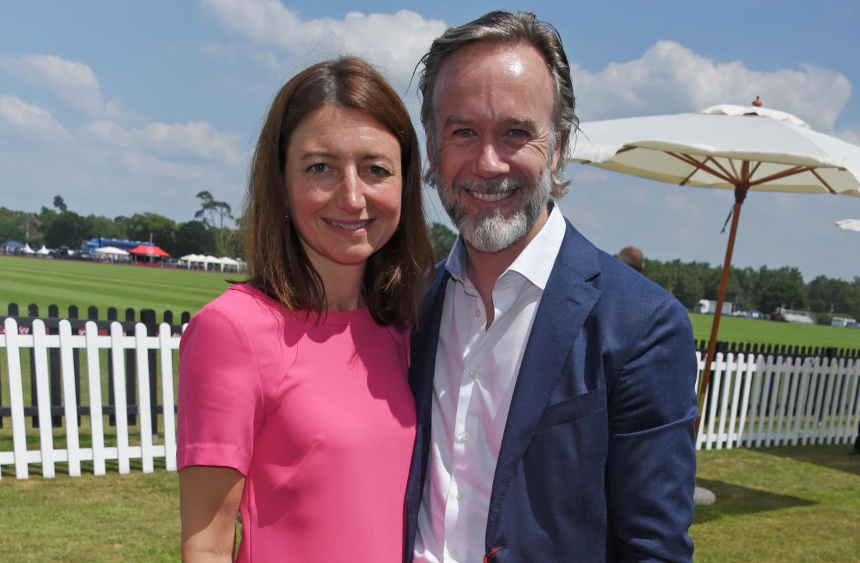 EGHAM, ENGLAND - JUNE 18:  Jane Wareing (L) and Marcus Wareing attend the Cartier Queen's Cup Polo final at Guards Polo Club on June 18, 2017 in Egham, England.  (Photo by David M Benett/Dave Benett/Getty Images)