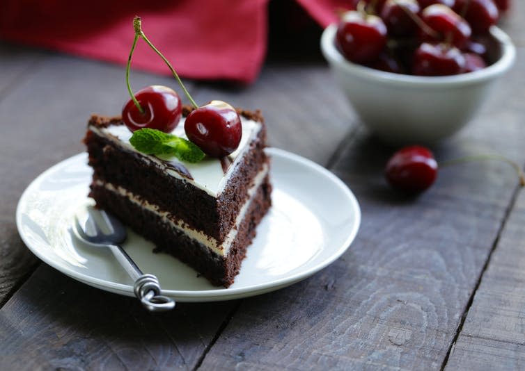 <span class="caption">You’re making me hungry.</span> <span class="attribution"><a class="link " href="https://www.shutterstock.com/image-photo/chocolate-cake-fresh-sweet-cherry-1453652648?src=a8oThWtb6GjszZCXz2dhhQ-1-4" rel="nofollow noopener" target="_blank" data-ylk="slk:Dream79/Shutterstock.;elm:context_link;itc:0;sec:content-canvas">Dream79/Shutterstock.</a></span>