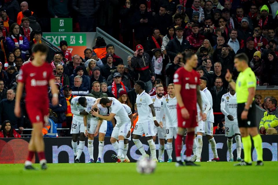 Liverpool have a mountain to climb after suffering a record home European defeat to Real Madrid last month (Peter Byrne/PA) (PA Wire)