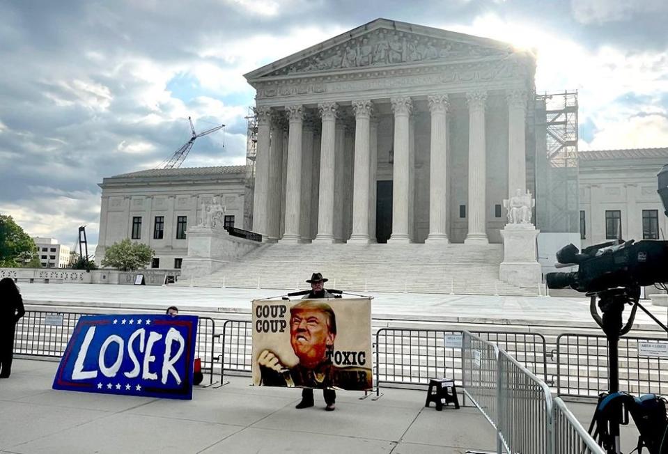 Christopher Wiggins reporting live Supreme Court justices appear skeptical Donald Trump immunity claim landmark oral arguments